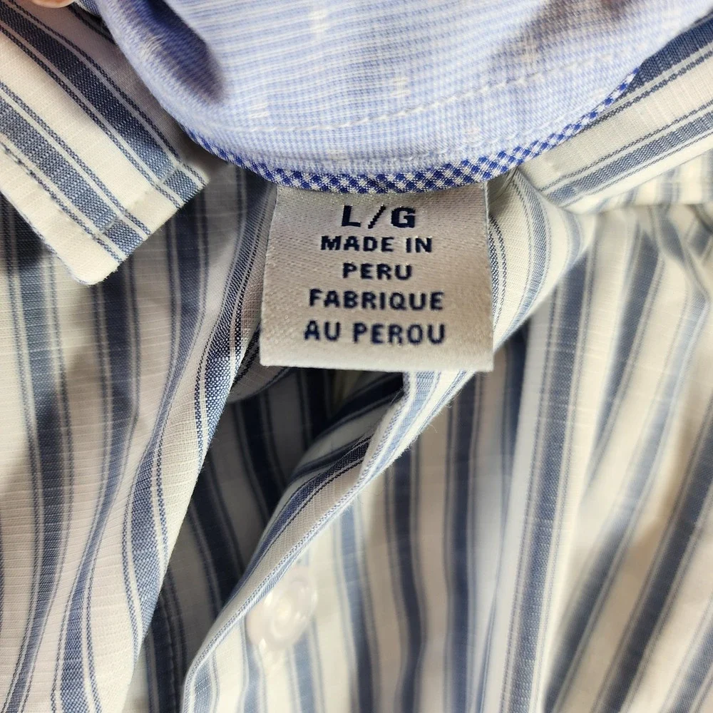 Tommy Bahama Newport Tamati Stripe Shirt Mens L Throne Blue Pima Cotton Blnd NWT - Picture 10 of 13